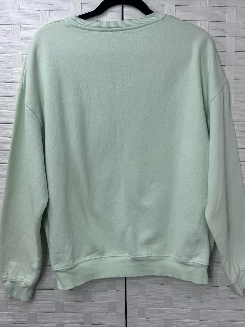 Anthropologie KULE Oversized 70s LOVE Mint Green Comfy Soft Sweatshirt Size Med - Picture 7 of 11